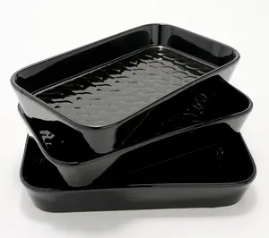 Temp-tations Carved Willow Set of (3) Stoneware Micro Bakers