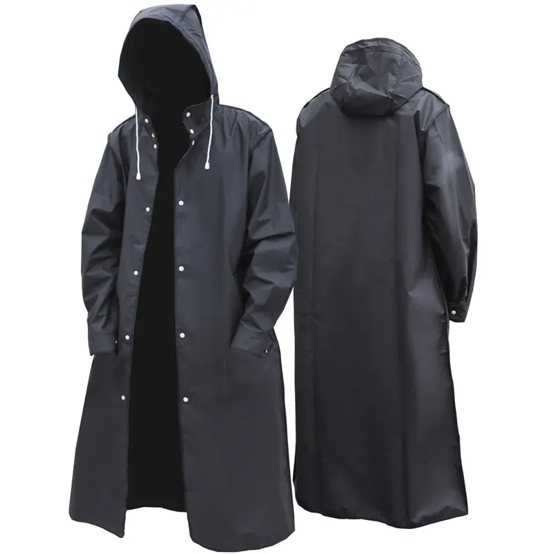Eva Raincoat, Lightweight Windbreaker, Blocks Heavy Rain, Tear-Resistant, Full Hood, Adult Outerwear, Reusable Emergency Gear, Eva Waterproof Raincoat