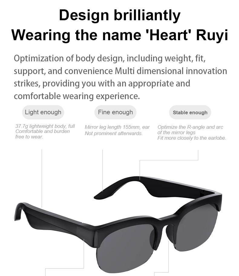 Smart Glasses AI Translation Bluetooth Sunglasses Hands-Free Music & Calls UV Protection Outdoor Sports Headphones for Men Women