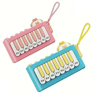 Mini Piano Toy for Babies, Pocket Piano Keyboard, Portable Piano with Hanging Rope, Small Keyboard Piano with Colored Light, Birthday Christmas Day Halloween Gifts for Boy Girl