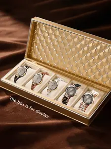 Elegant Women's Quartz Watch Set, 5pcs Fashion Luxury Watches, Multiple Colors & Styles, Perfect Gift for Holidays, Parties, Back-To-School