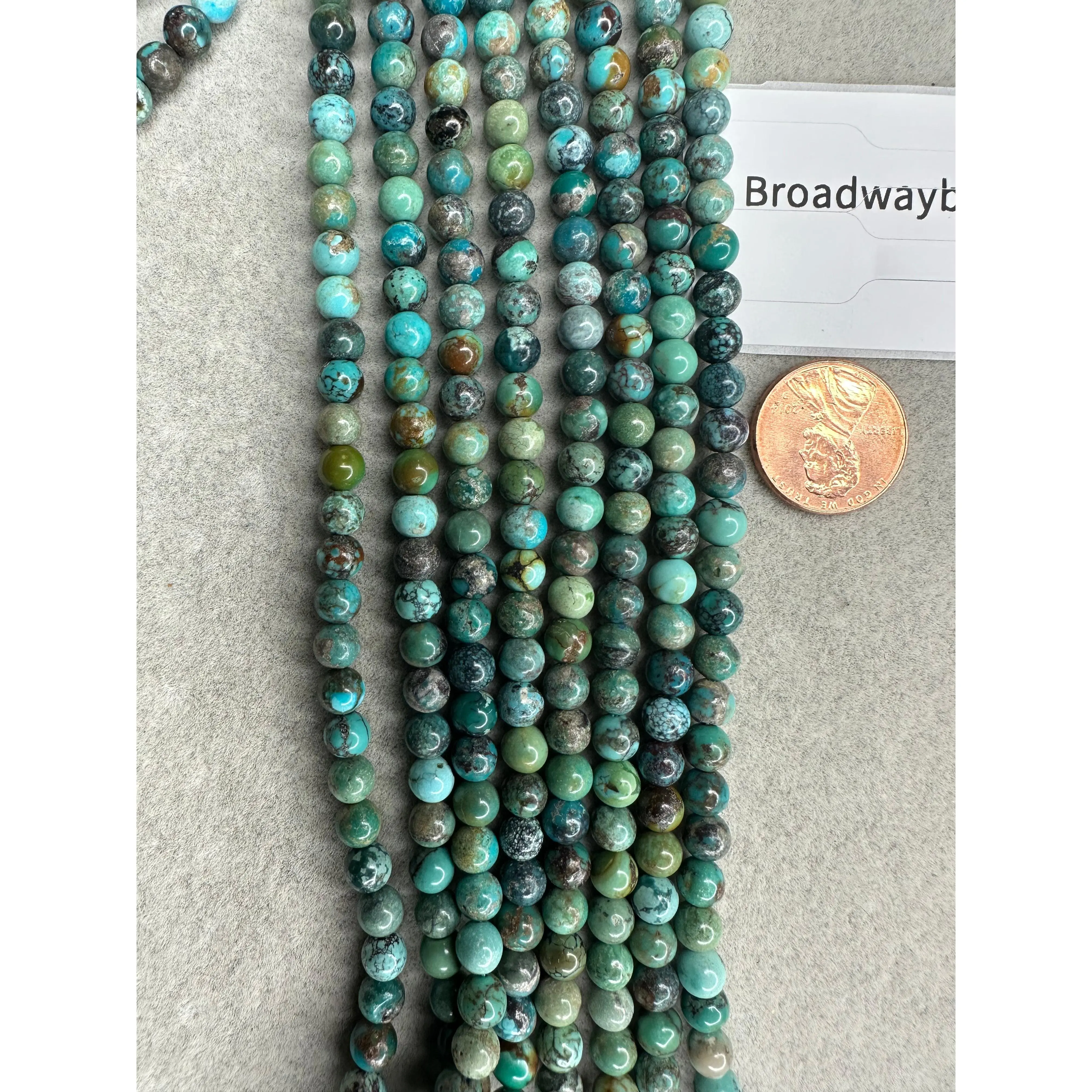 turquoise A grade round beads 15"strand 6mm