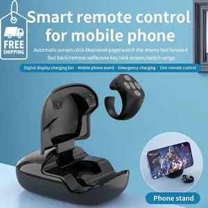 Scrolling Ring Remote Control with Stand | Page Turner | Bluetooth Camera Video Recording Remote, Music Control for iPhone, iPad, iOS, Android Devices