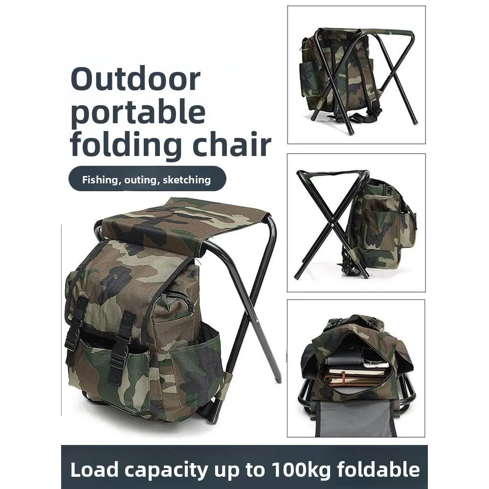 Yangguang Leisure Outdoor Portable Mountaineering Backpack Chair, Foldable Fishing Stool, Cross-border Amazon Camping Popular