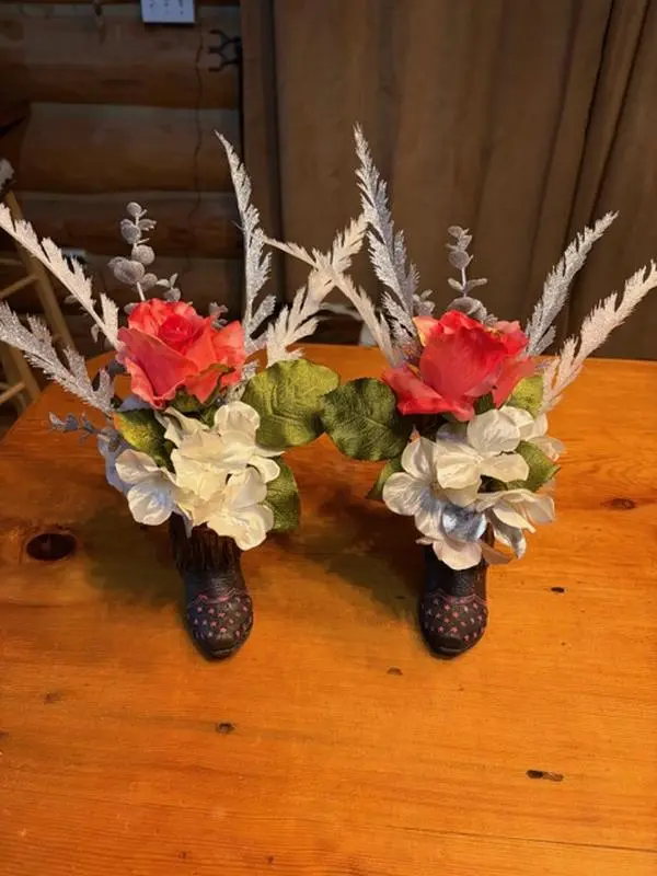Cowboy boot floral arrangement