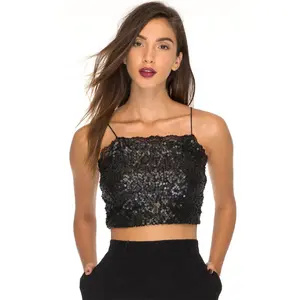 Sunia Cami in Black Sequin by Motel Rocks