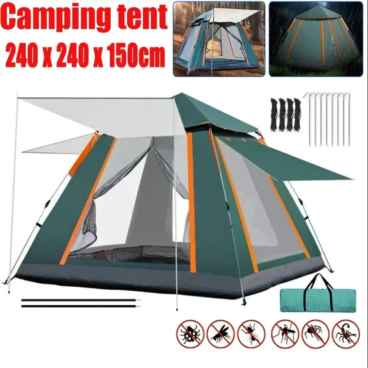 Portable 4-6 People Automatic Instant Quick-open Pop Up Large Tent for Camping Tent Waterproof UV Protect