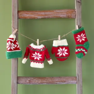 Christmas Knit Ornaments On A String