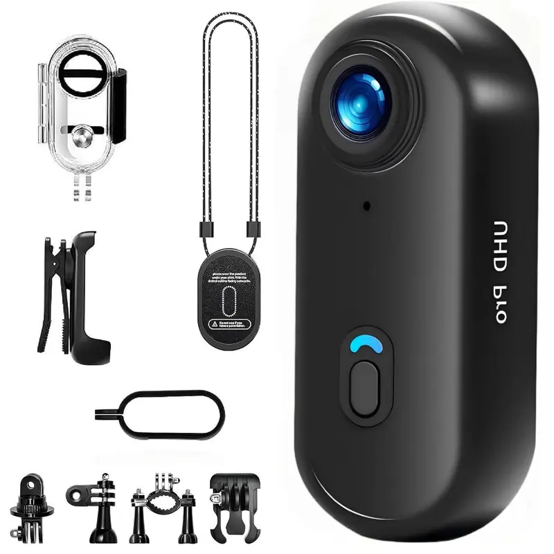 KAYSUNLINK 4K Mini Body Cam with Audio Recording, Motion Detection, Magnetic Pocket, Plastic Build - Waterproof Wireless Wearable POV Camcorder for Football, Work, Computer Use, Custom Needs, SD Card Reader Compatible, Portable DV with Lens