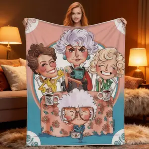 Golden Girls Blanket，Warm Napping Blanket for Living Room, Office, Travel - Versatile Gift Blanket - Cartoon Print - For All Seasons Suitable for both children and adults It is an excellent gift for children, family and friends