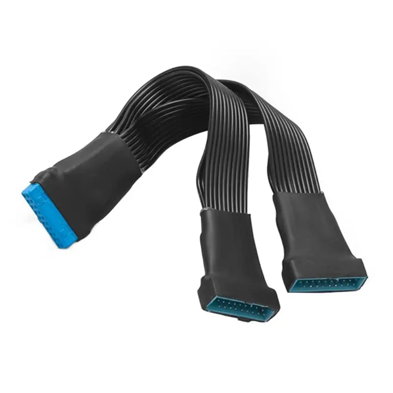 USB 3.0 Internal Header Splitter, 1-to-2 Y-Cable Adapter with 19/20-Pin Connector to Dual USB-A Female Panel Mount Ports, 15cm, High Quality, 1 To 2 Splitter, 1 X Usb3.0 19Pin/20Pin 1 To 2 Splitter Cable, Pvc+Copper