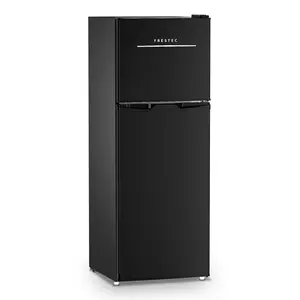Frestec 4.7 Cu.Ft Small Refrigerator with Freezer, Small Fridge with Top Freezer, for Dorm, Bedroom, Apartment, and Office, Double Door,black