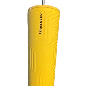 Starbucks Tumbler 2024 Yellow textured stainless steel soft touch tumbler NEW!
