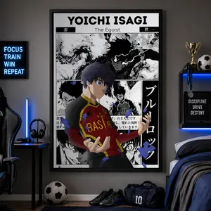 Blue Lock Isagi Yoichi Anime Poster, Manga Wall Artwork Prints, Home Decor GiftCanvas Poster Wall Decor, Room Decorations, Funky Home Decor,anime wall art,bedroom canvas poster