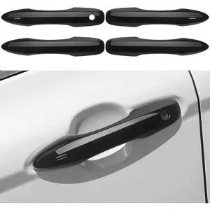 Car Door Handle Cover Protector Compatible with Toyota 2018-2026 Camry & 2019-2026 Corolla & 2022-2026 Corolla Cross & 2016-2022 Prius & 2020-2024 Venza Accessories Glossy Black ABS Material