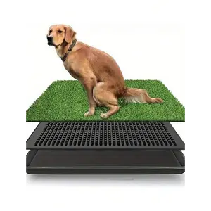 Artificial Grass Dog Potty Pad, Outdoor Pet Toilet, Easy To Clean, Odor-Proof, Indoor/Outdoor Pet Training, Random Green Artificial Grass Panels