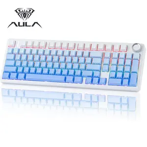 Aula F99 PRO Mechanical Wireless RGB Backlit Gaming Keyboard with 8000mAh Battery, Hot Swappable Pre-lubed Linear Switches,   2.4GHz/Type-C/BT5.0, Numpad, Volume Knob Creamy Keyboard for Win/Mac/Gaming