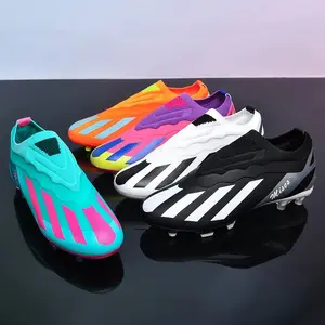 New Men Outdoor Football Boots Cleats Soccer Shoes Long Spikes FG Boys Non Slip Sport Training Breathable Match Comfortable