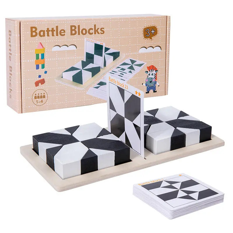 Wood Block Puzzle Hidden Geometric Jigsaw Cube Puzzle with Storage, Montessori Toys, Safe material, various patterns, Perfect Ideal Gift, parent-child toys