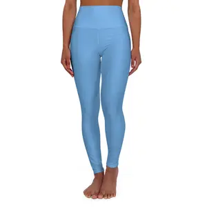 High Waisted Yoga Leggings (Light Blue)