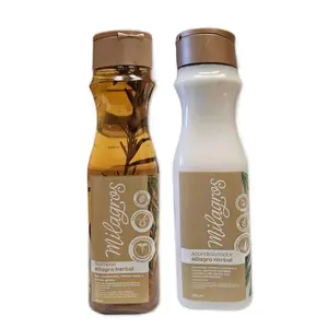 Milagros Herbal Shampoo & Conditioner Set - Natural Ingredients for Hair Growth, Strength, and Volume - Safe for Color & Keratin Treated Hair - 100% Natural Rosemary, Ginger, Red Onion, Provitamin B5, Oat Peptides, Plant-Based Keratin, Linseed, Chia