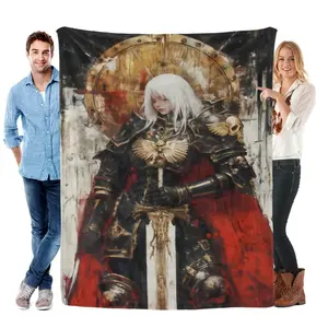 Warhammer 40K Sisters of Battle Fleece Blanket, Adepta Sororitas Art Soft Throw for Couch & Bed Decor, Perfect Sci-Fi Fan Gift