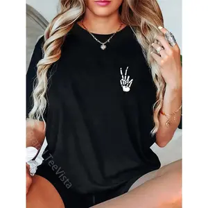 Skeleton Hand Peace Sign Bone T-Shirt