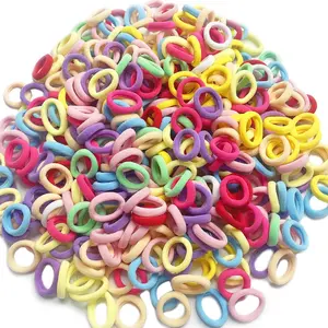 400 count Multicolor Cotton Hair Ties, Cotton  No Crease Finger Multicolor Small Hair Ties, Hair Elastics Ponytail Holders
