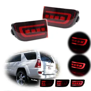 2pcs Red Lens Full LED Lower Bumper Reflector lamps Lights For 2003 2004 2005 Toyota 4Runner,Replace OEM 81581-60100,TO1184101, 81580-60111, 8158060111