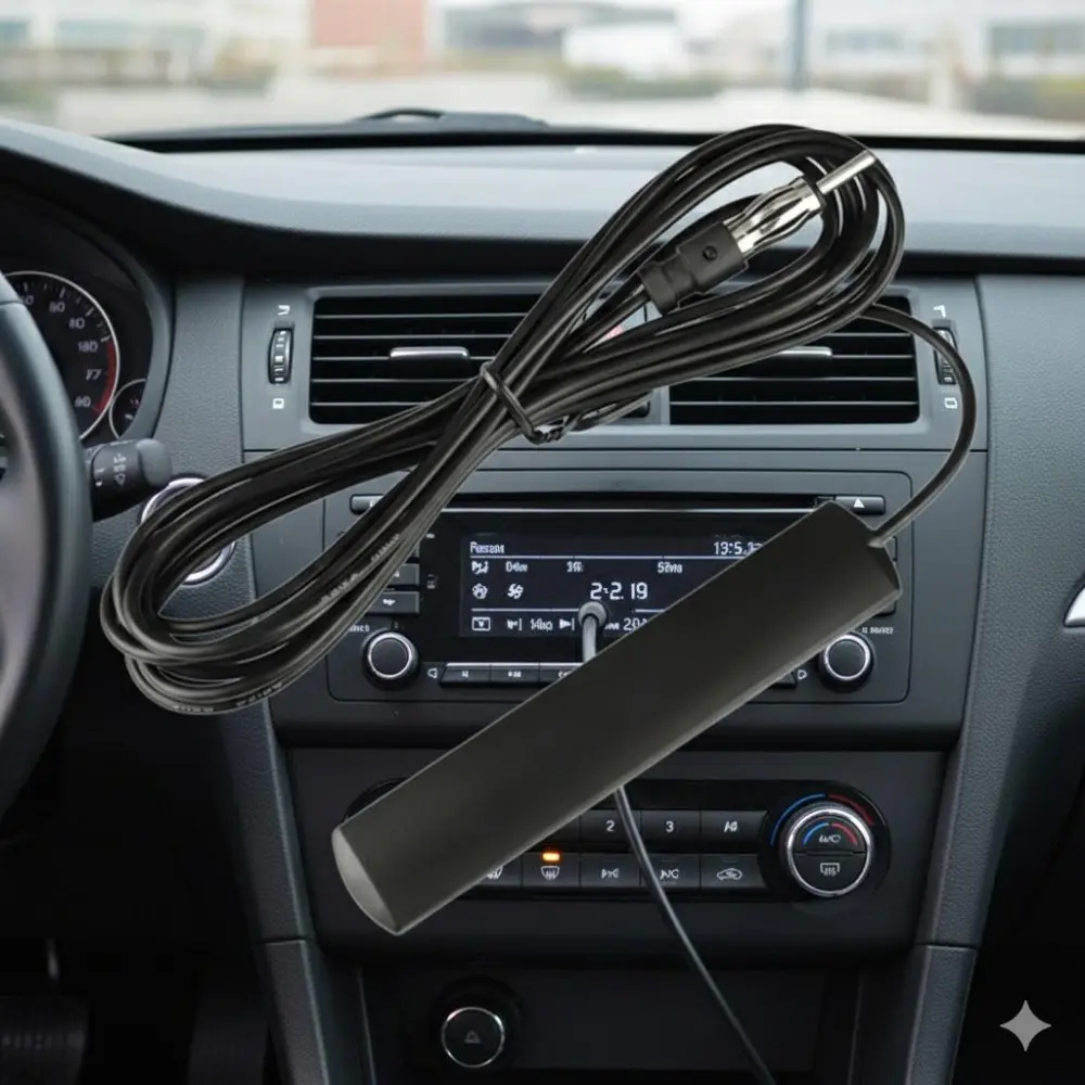 Boost Car Radio Signal & Audio Clarity! Universal FM Antenna Amplifier for Weak Reception Areas. Works in Cars, Trucks, RVs, Boats. Stabilize Your Drive with Crystal Clear Sound.