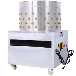 Chicken Plucker 20" Barrel Diameter Automatic De-Feather Remover Poultry Machine 1500W Motor Stainless Steel Portable Durable Kitchen Appliance