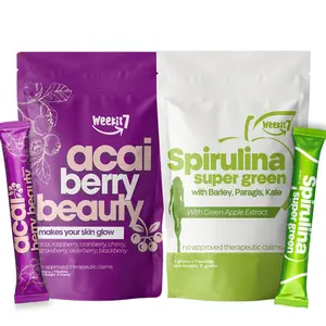 【Pure Nature Combo】Spirulina Greens & 7-Berry Superfood Powder | Daily Detox + Antioxidant Boost | 7 Sachets Each health support healthy skin female supplement overall