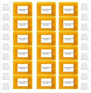 18PCS Lemon Turmeric & Kojic Acid Brightening Soap  - Dark Spot Remover, Even Skin Tone Cleanser for Face & Body