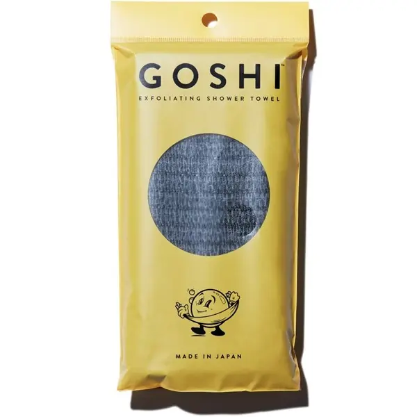 GOSHI Exfoliating Shower Bath Towel - Rip-Resistant Personal Exfoliating Washcloth, Cleaning, Scrubber for All Skin Types - Made in Japan