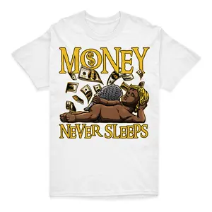 Money Never Sleeps T-shirt Match 6 Yellow Ochre |Color-Match Design Shirt |Customizable Fit (S-5XL) | Ideal for Matching Your Favorite Sneakers