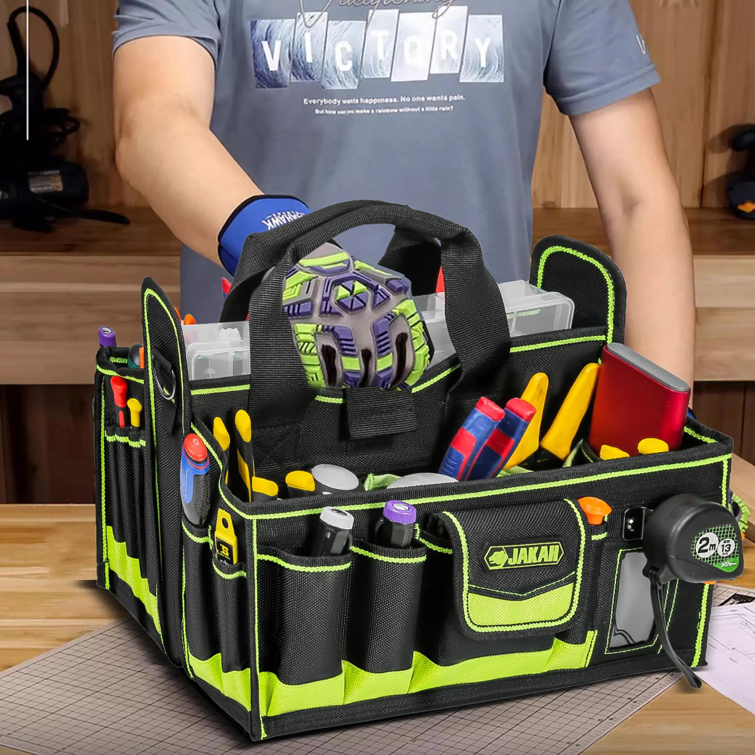 40-pocket Tool Tote, Tool Bag Organizer, construction tool organizer, Electrician Tool Bag, HVAC Tool Bag, Tool Caddy, Tool Bags for Electricians, Tool Storage Bag