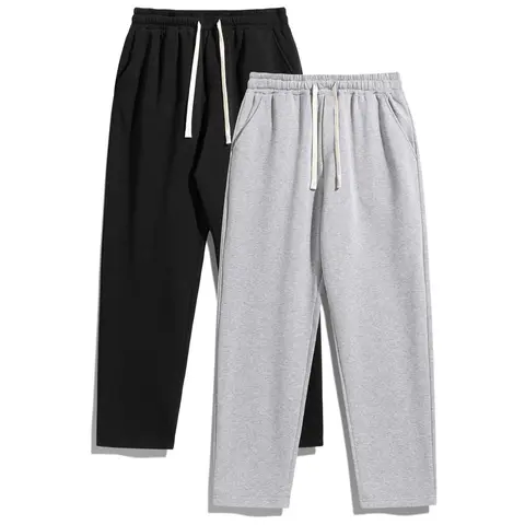 Men’s 2-Pack Wide Casual Jogger Sweatpants - Minimalist Versatile, Solid Color, Regular Fit Men’s Baggy Comfy Pants, Streetwear Essential Trousers with Loose Fit, Soft Fabric, Drawstring Waist, Pockets, Athleisure Bottoms, Minimalist Versatile Jogger