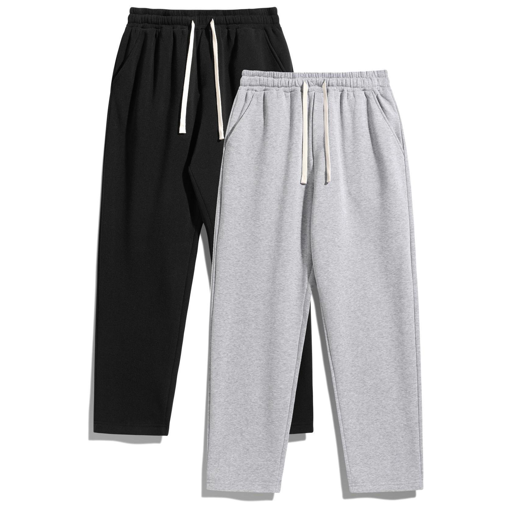 Men’s 2-Pack Wide Casual Jogger Sweatpants - Male Clothing, Streetwear Baggy Essential Trousers, Loose Fit, Soft Fabric, Drawstring Waist, Pockets, Athleisure Plain Bottoms Men’s 2-Pack Wide Casual Jogger Sweatpants - Male Clothing, Streetwear Baggy Essential Trousers, Loose Fit, Soft Fabric, Drawstring Waist, Pockets, Athleisure Plain Bottoms