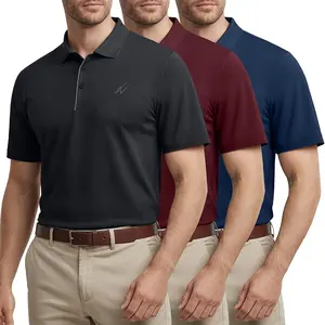 NY Threads Polo Shirts 3 Pack for Men, Dry Fit UPF 70+ Regular Fit Short Sleeve