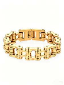 Titanium Steel Biker Chain Bracelet for Men, Classic Motorcycle Chain Wristband, Durable Fashion Jewelry