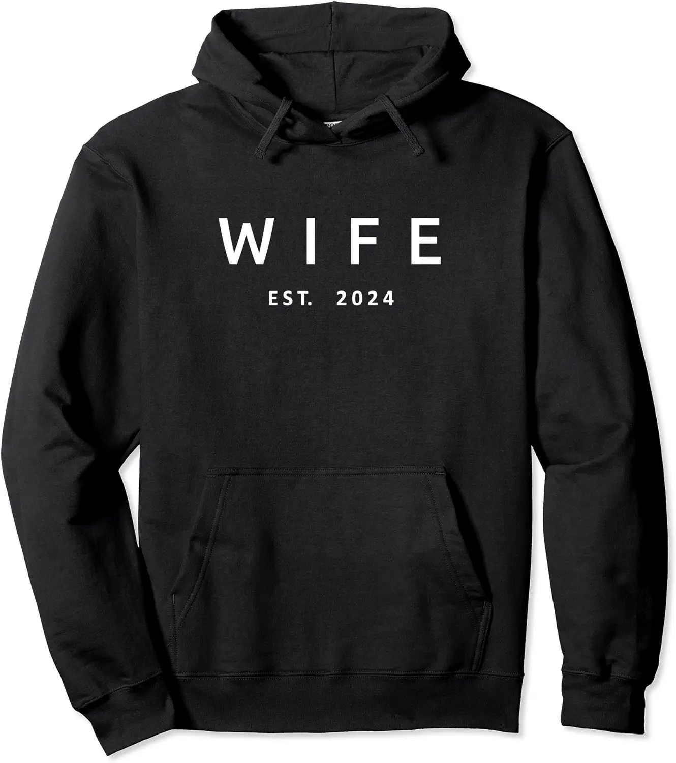 Wife Est. 2024 Matching Wedding Married Couple, Husband Wife Pullover Hoodie - Clydebell Shop 49B0CMXYNTMR