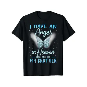 t shirt meme Sibling, I Have Heavenly Angels, a Family Tribute T-Shirt, Relaxed Fit New Unisex Short-Sleeve Tee, Easygoing And Cozy, Made of 100%, Sizes L-5XL