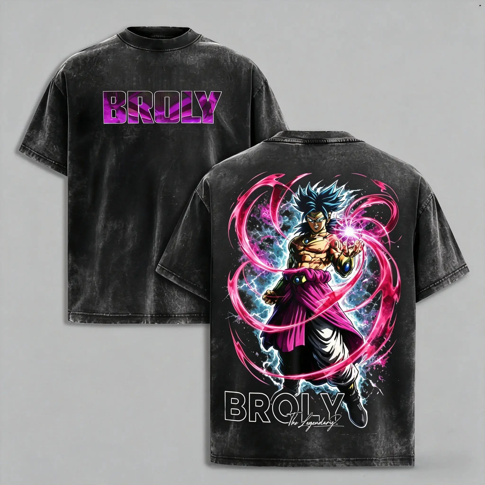 Vintage Washed Broly DBZ Graphic Tee | Legendary Super Saiyan Anime ...