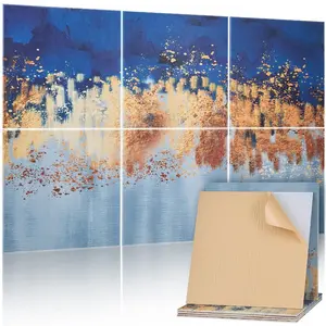 summervibes VEVOR 6 Pack Art Acoustic Panels, 70.87x 47.24x 0.4 inch Soundproof Wall Tiles, Self Adhesive Decorative Sound Dampening Absorbing Boards for Home, Office, Studio, Gaming Room, Theater, Pastel