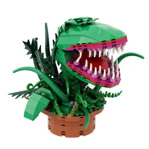 Open-Mouthed Carnivorous Flower Building Model + 342 Pcs, Flower Building Blocks, Holiday Gift, Toy, Desktop Decoration Collection