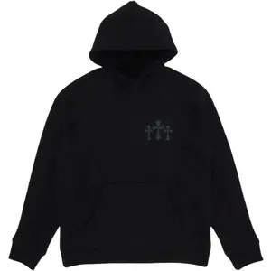 Chrome Hearts 711 Cemetery Cross Nylon CH Hoodie Black