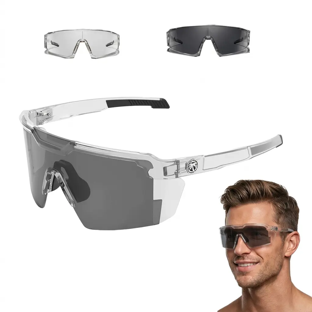 Photochromic Polarized Aviator Safety Sunglasses, Oversized Vintage UV400 Y2K Eyewear for Men & Women, Ideal for Fishing Golf Cycling Driving Outdoor Sports