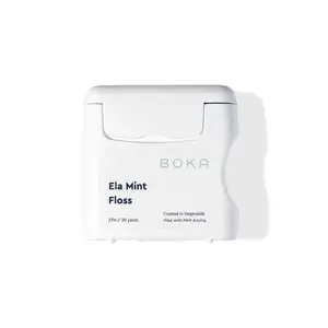 Boka Ela Mint Woven Dental Floss, Made from Plant-Based Vegetable Wax, Teflon-Free, 30 Yards of Waxed Floss