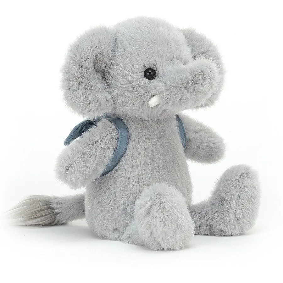 Jellycat Fuddlewuddle plush toys—available in Dragon, Elephant, Lion, and Puppy versions—featuring a charming seated design; a perfect gift for children.
