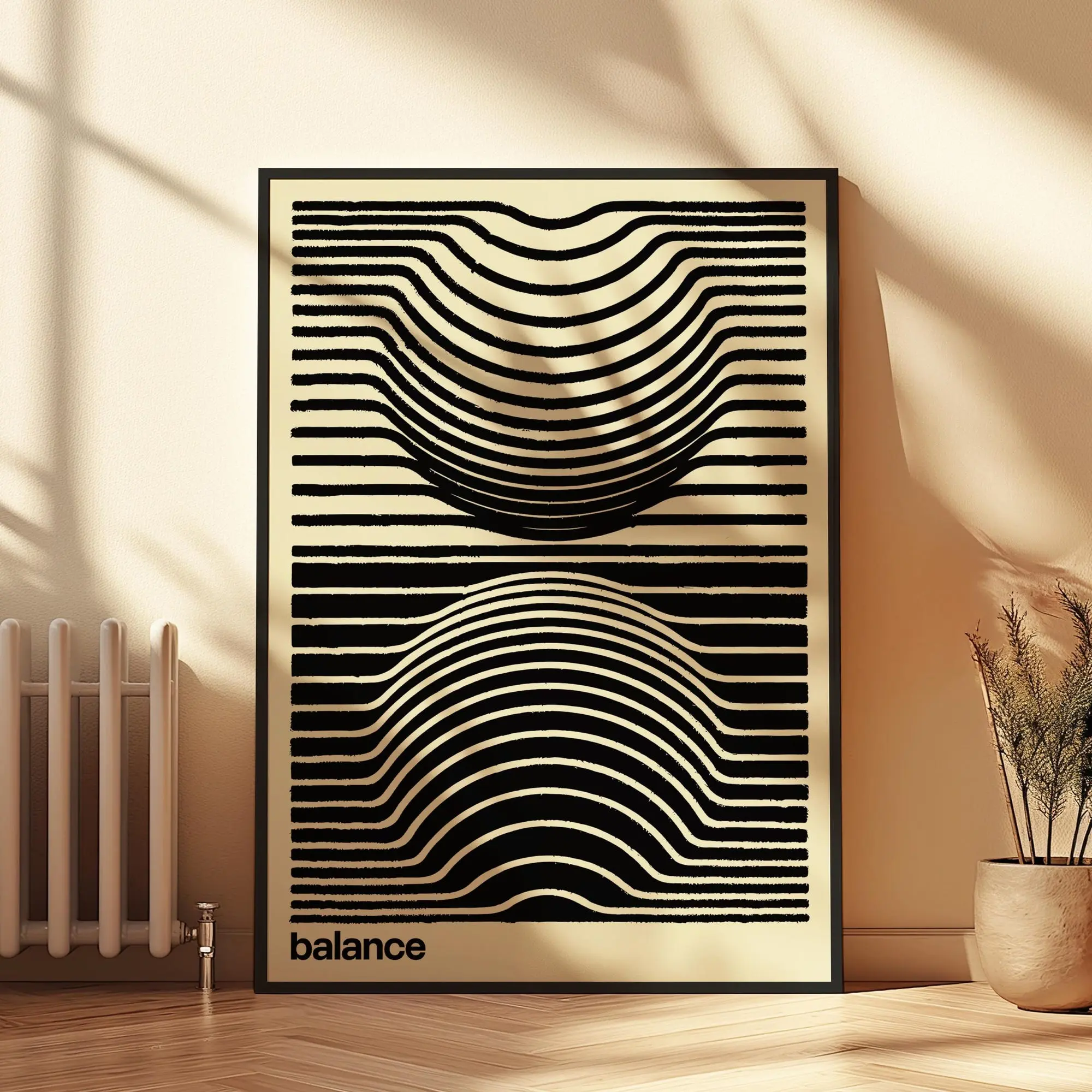 Harmonic Balance - Contemporary Fine Art Poster, Creative Abstract Shapes, Modern Minimalist Wall Art for Zen and Harmony in Your Space